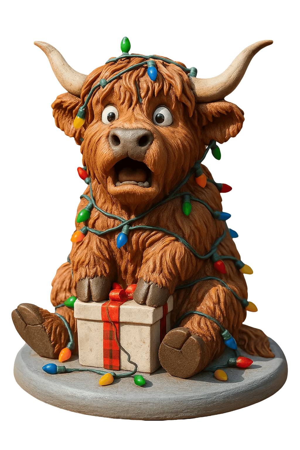 đźHighland Ko Adventskalender 2025đ - 3D handgjord Highland Ko Docka (24 bitar)