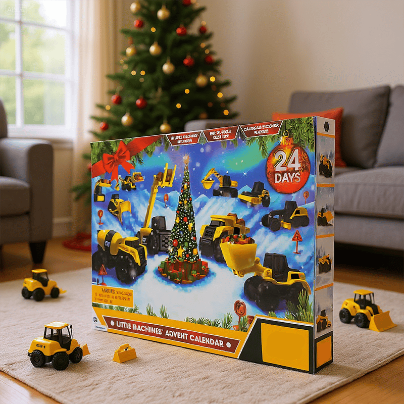🎄24-dagars Countdown-kalender med lastbil på väg till jul
