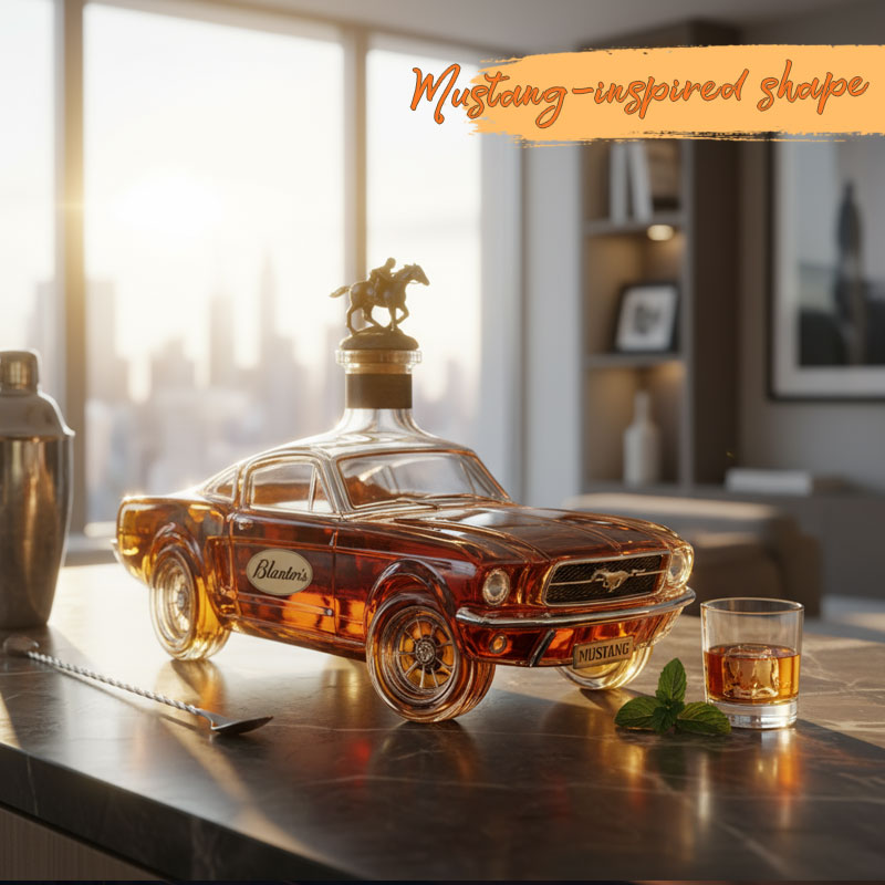 ✨ Ett uttalande för stil och njutning – Mustang Whiskyflaska 🥃🐎